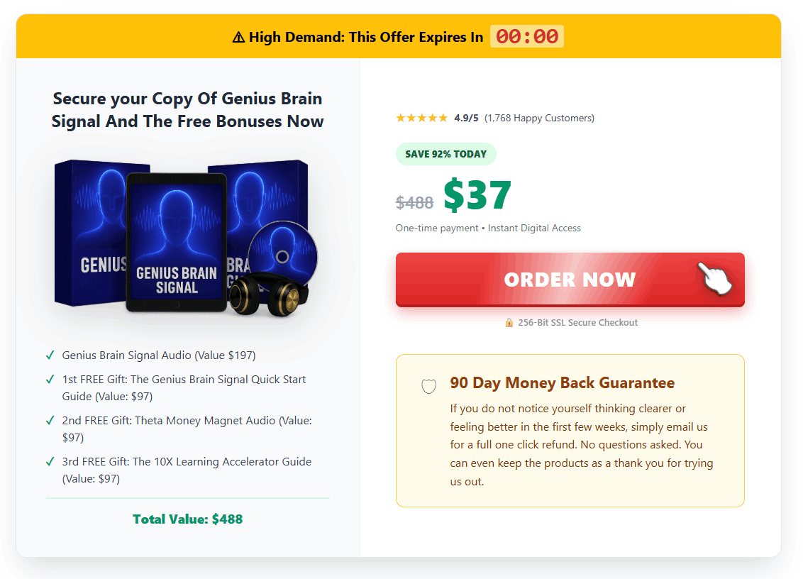 Genius Brain Signal Purchase Page